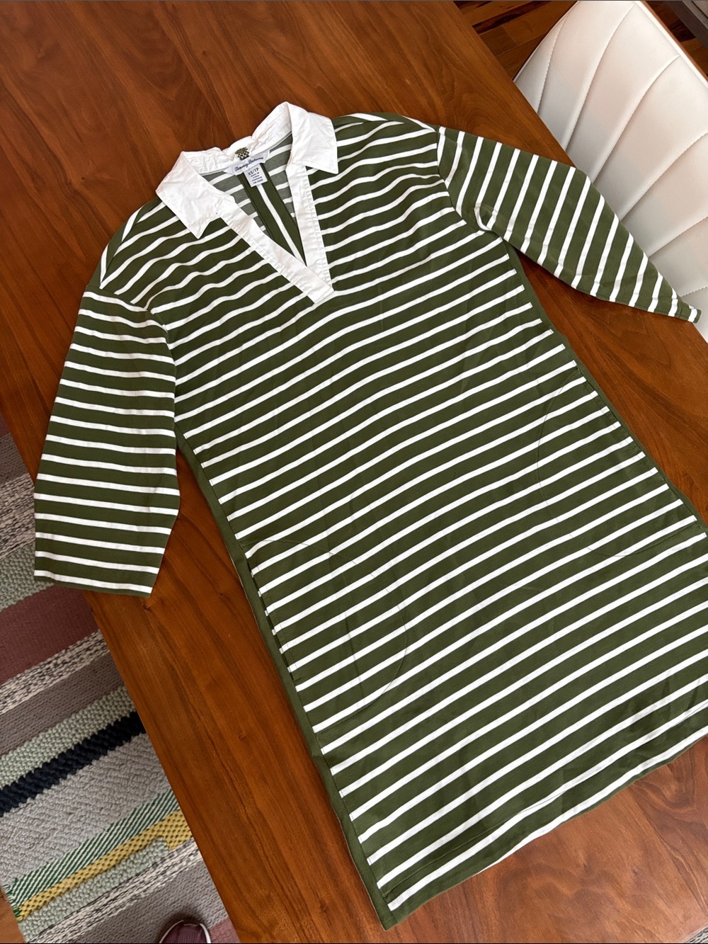 Tommy Bahama Jovanna Rugby Dress in Olive Tree Size XS - Picture 5 of 10